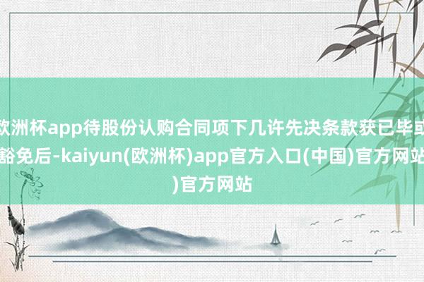 欧洲杯app待股份认购合同项下几许先决条款获已毕或豁免后-kaiyun(欧洲杯)app官方入口(中国)官方网站