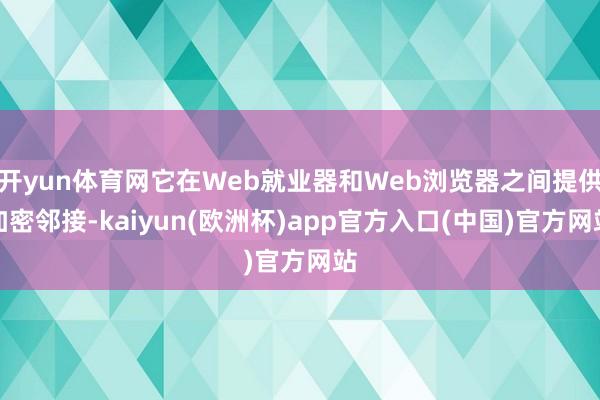 开yun体育网它在Web就业器和Web浏览器之间提供加密邻接