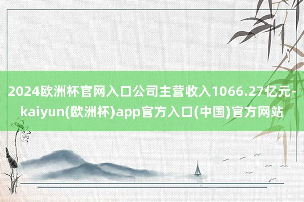 2024欧洲杯官网入口公司主营收入1066.27亿元-kaiyun(欧洲杯)app官方入口(中国)官方网站