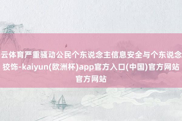 开云体育严重骚动公民个东说念主信息安全与个东说念主狡饰-kaiyun(欧洲杯)app官方入口(中国)官方网站