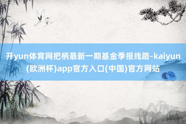 开yun体育网把柄最新一期基金季报线路-kaiyun(欧洲杯)app官方入口(中国)官方网站