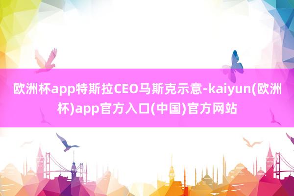 欧洲杯app特斯拉CEO马斯克示意-kaiyun(欧洲杯)app官方入口(中国)官方网站