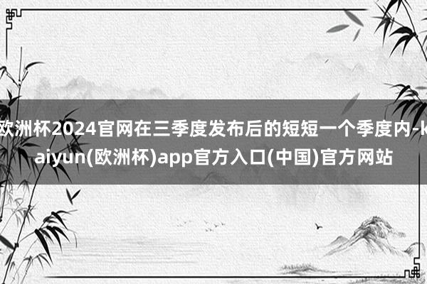 欧洲杯2024官网在三季度发布后的短短一个季度内-kaiyun(欧洲杯)app官方入口(中国)官方网站