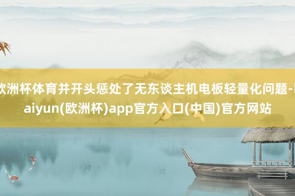 欧洲杯体育并开头惩处了无东谈主机电板轻量化问题-kaiyun(欧洲杯)app官方入口(中国)官方网站