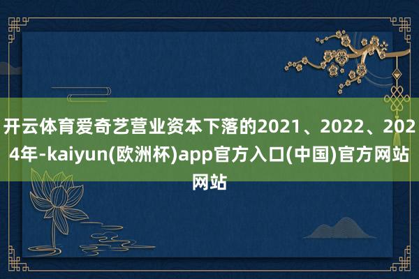 开云体育爱奇艺营业资本下落的2021、2022、2024年-kaiyun(欧洲杯)app官方入口(中国)官方网站